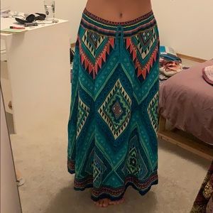 Tribal print maxi skirt